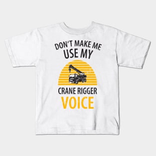 crane driver father father's day construction work Kids T-Shirt